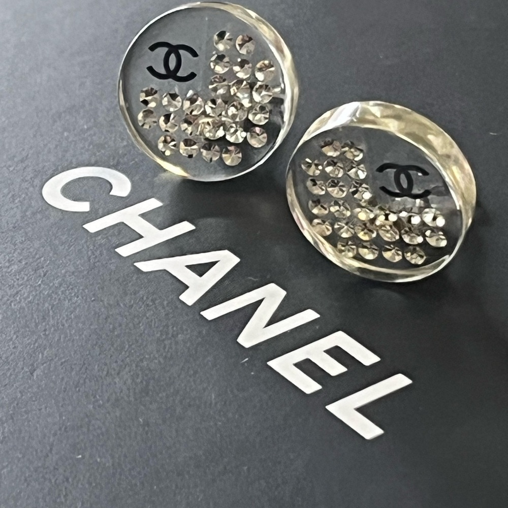 Chanel Clear Rhinestone Earrings - Picture 14 of 16